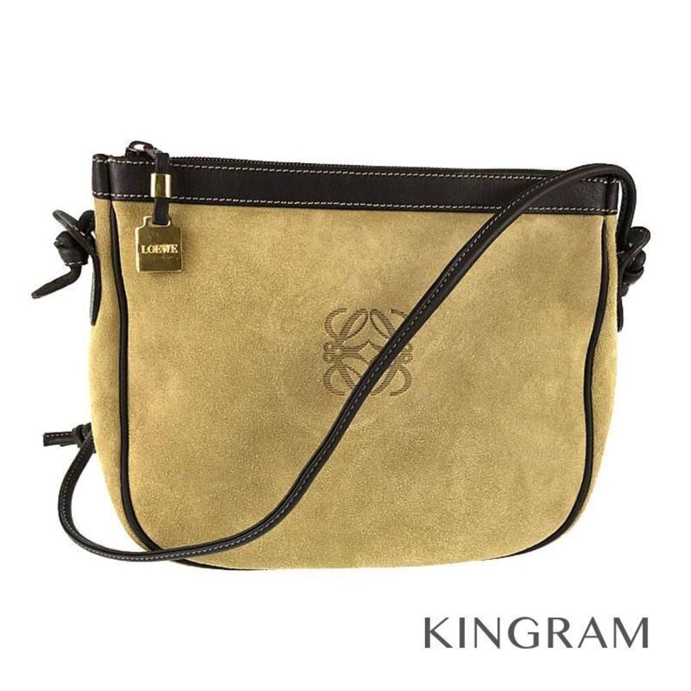 Loewe Beige Brown Suede Shoulder Bag SE